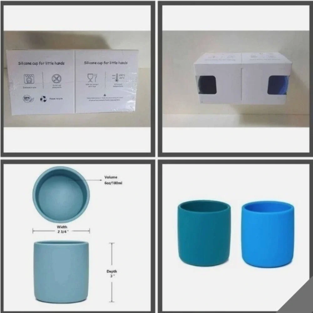 Silicone Baby Toddler Cups BPA-Free Spill Proof Pack of 2 New - Picture 8 of 8